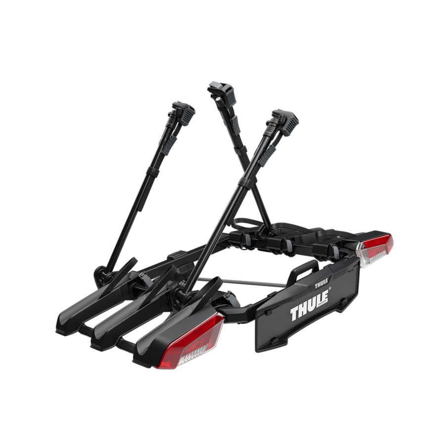 Portabicicletas de plataforma Thule para 3 bicicletas con luces